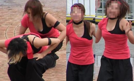 ダンス！！タンクトップから白黒のブラチラや豊満な胸チラ！！おっぱいが楽しめます！！239