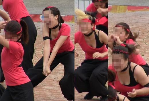 ダンス！！タンクトップから白黒のブラチラや豊満な胸チラ！！おっぱいが楽しめます！！239