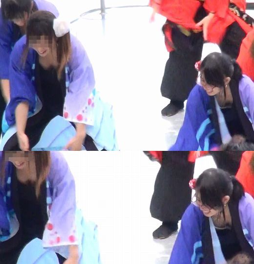 ダンス。タンクトップの中が大きく開いて見えてしまいます！！何度もチラリ！！129
