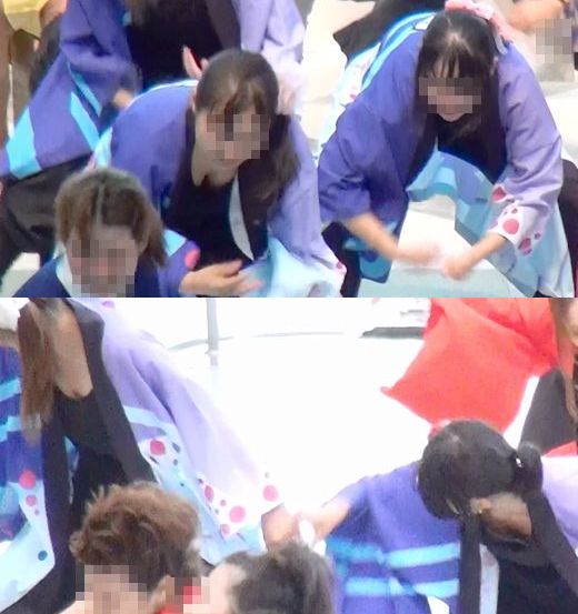 ダンス。タンクトップの中が大きく開いて見えてしまいます！！何度もチラリ！！129