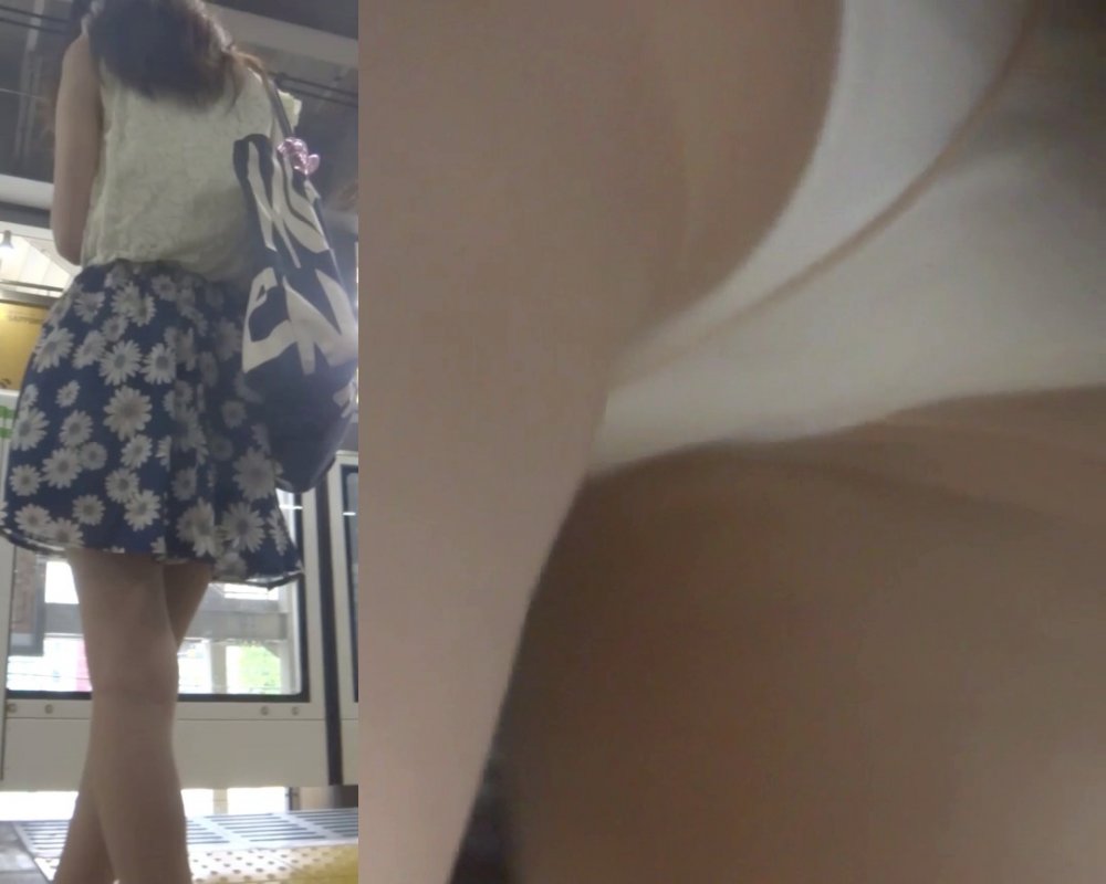 パンチラ盗撮 OLさん パンスト越しの白パンツを電車内で [アダルト]