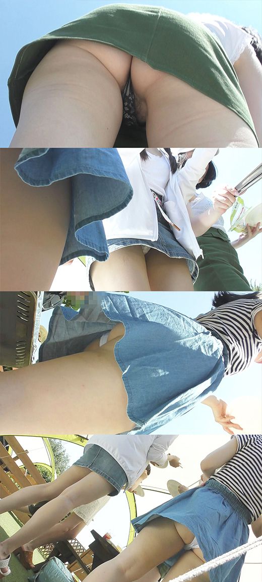 大学サークル活動×夏休みのBBQ大会に来てたサークル女子大生4人のパンチラ胸チラ撮り放題 1/4