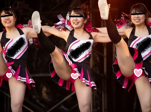 【写真高画質】チア１５　有名ピンスコチームのラインダンス激写！Part.4【JDピンクアンスコ丸出し】