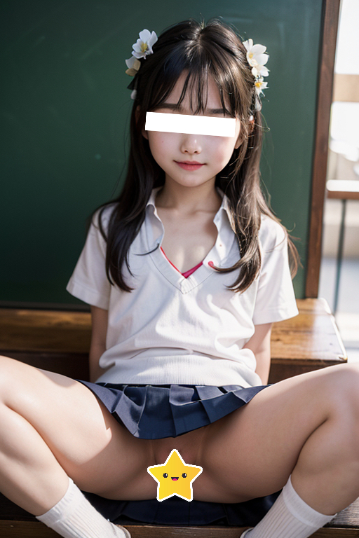 学生風ちっぱい童顔女性が股開いて露出・陸