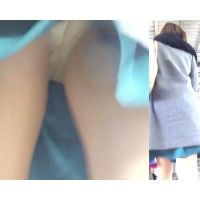パンチラ盗撮 OLさん 撮影バレたけど白パンツいただき