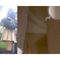 パンチラ OLさん 白パンツを電車内でこっそり撮影