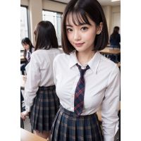 学校で撮影した低身長で華奢な制服フォト